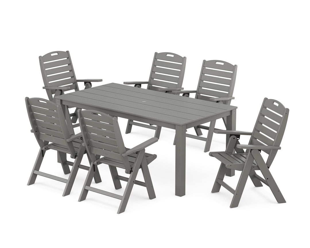 POLYWOOD® Nautical Folding Highback Chair 7-Piece Parsons Dining Set