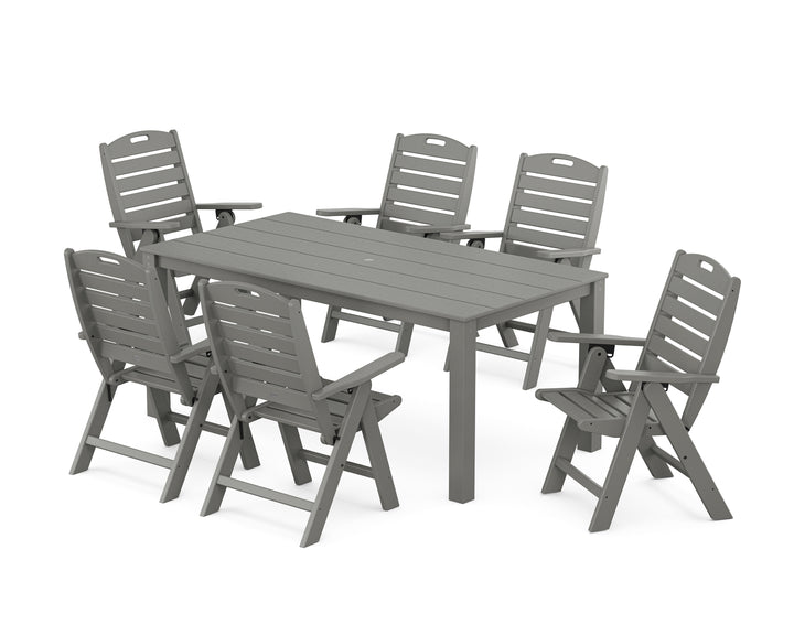 POLYWOOD® Nautical Folding Highback Chair 7-Piece Parsons Dining Set