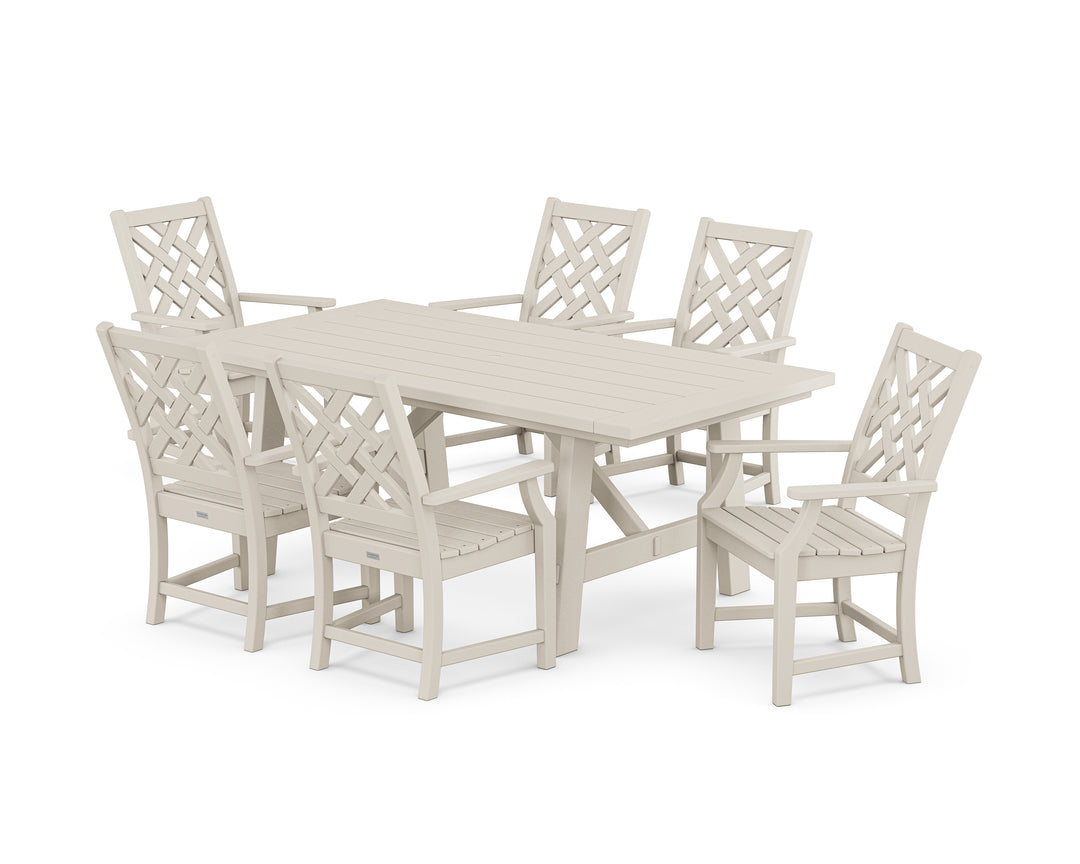 Country Living Wovendale Arm Chair 7-Piece Rustic Farmhouse Dining Set