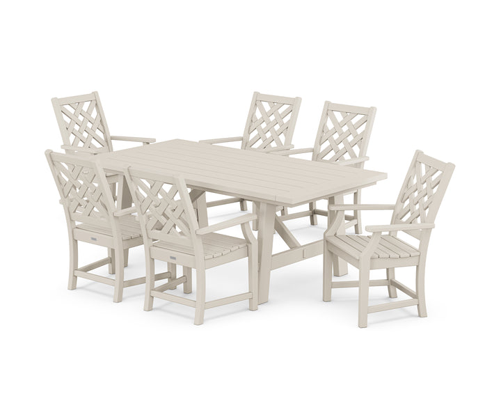 Country Living Wovendale Arm Chair 7-Piece Rustic Farmhouse Dining Set