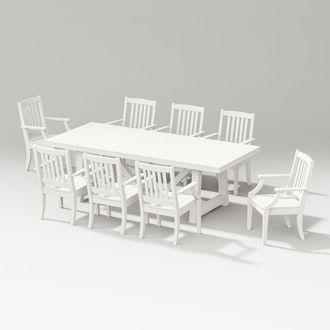 PW Designer Series Estate 9-Piece A-Frame Table Dining Set