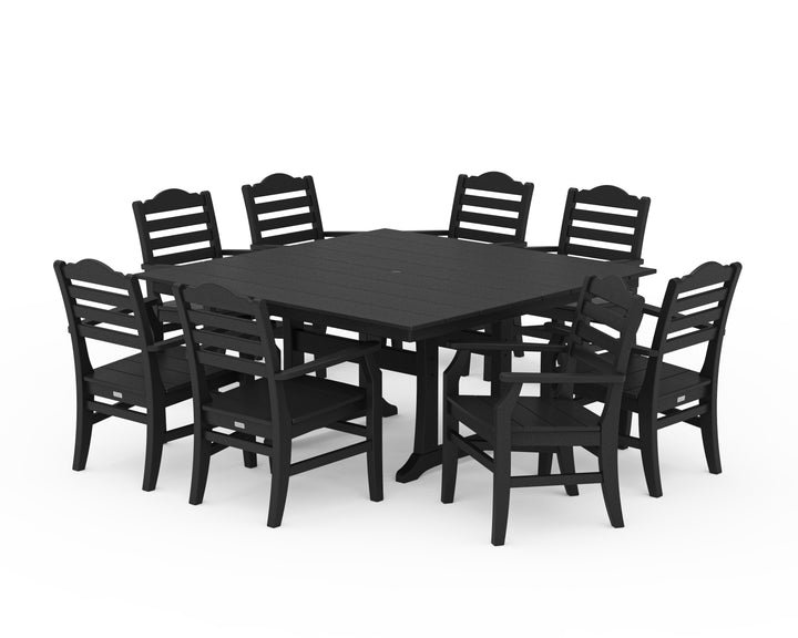 POLYWOOD® Savannah 9-Piece Square Farmhouse Dining Set with Trestle Legs