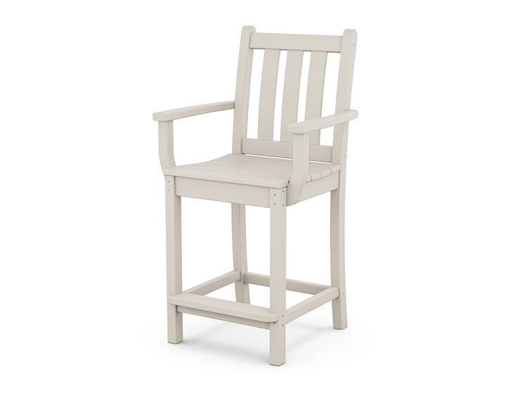 POLYWOOD® Traditional Garden Counter Arm Chair