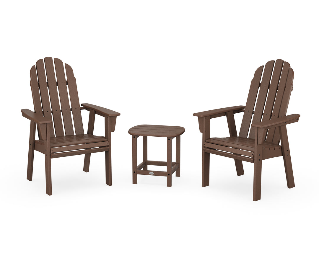 POLYWOOD® Vineyard 3-Piece Curveback Upright Adirondack Chair Set