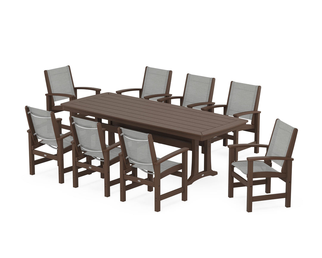 POLYWOOD® Coastal 9-Piece Dining Set with Trestle Legs