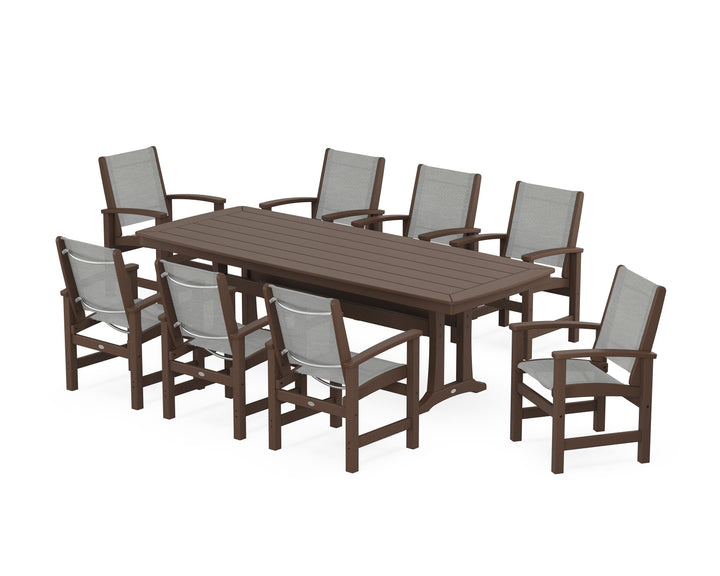 POLYWOOD® Coastal 9-Piece Dining Set with Trestle Legs