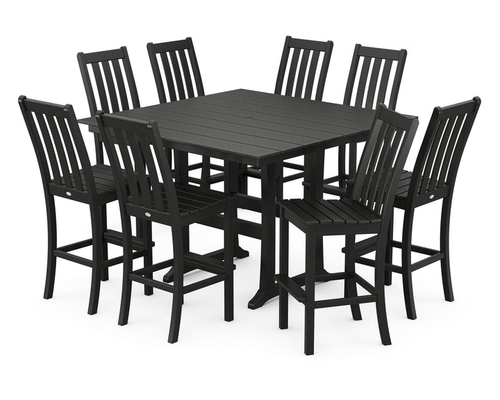 POLYWOOD® Vineyard 9-Piece Farmhouse Trestle Bar Set