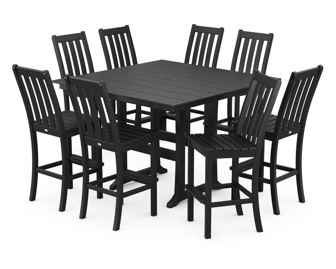 POLYWOOD® Vineyard 9-Piece Farmhouse Trestle Bar Set