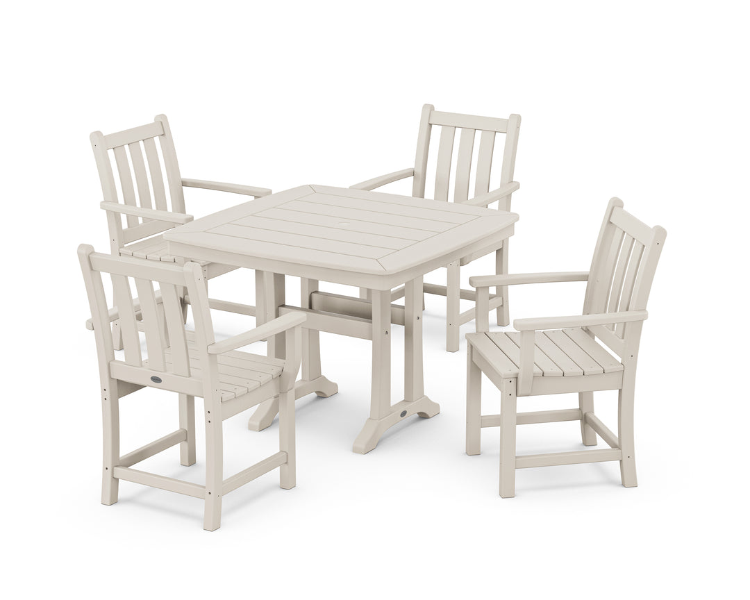 POLYWOOD® Traditional Garden 5-Piece Dining Set with Trestle Legs