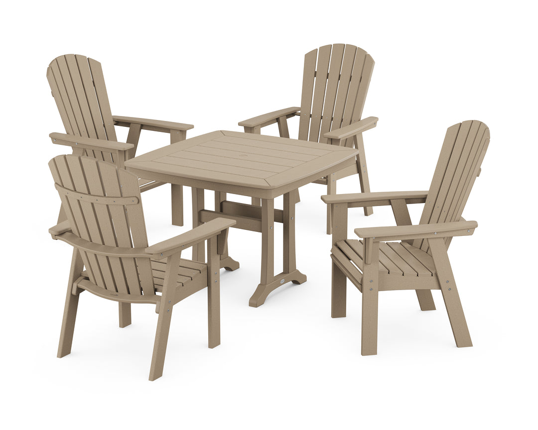 POLYWOOD® Nautical Adirondack 5-Piece Dining Set with Trestle Legs