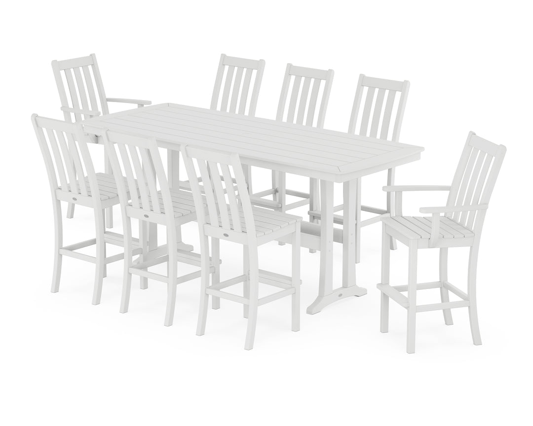 POLYWOOD® Vineyard 9-Piece Bar Set with Trestle Legs