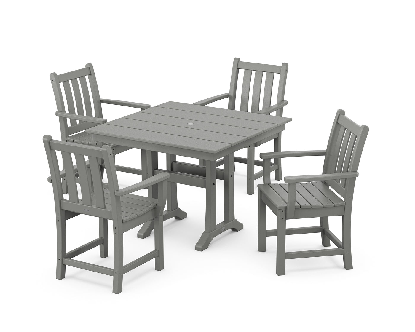 Traditional Garden 5-Piece Farmhouse Dining Set With Trestle Legs