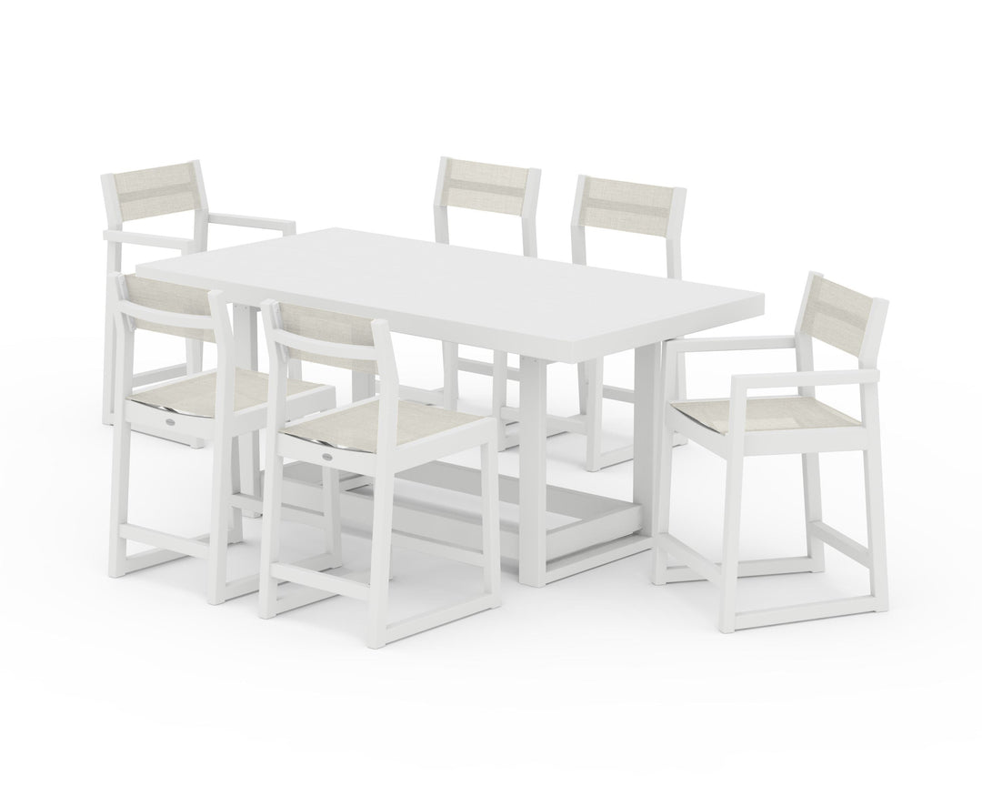 POLYWOOD® EDGE Sling 7-Piece Counter Table Set
