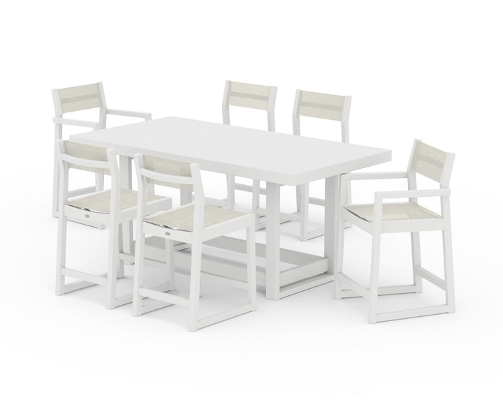 POLYWOOD® EDGE Sling 7-Piece Counter Table Set