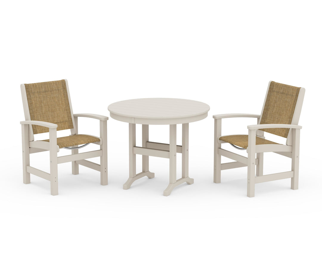 POLYWOOD® Coastal 3-Piece Round Dining Set