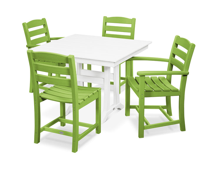 POLYWOOD® La Casa Café 5-Piece Farmhouse Dining Set with Trestle Legs