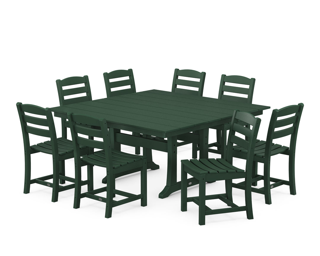 POLYWOOD® La Casa Café 9-Piece Farmhouse Trestle Dining Set