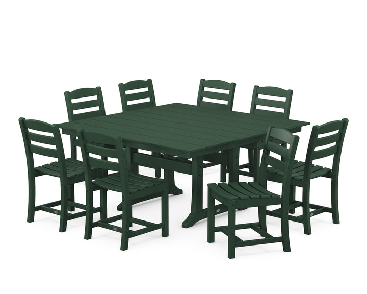 POLYWOOD® La Casa Café 9-Piece Farmhouse Trestle Dining Set