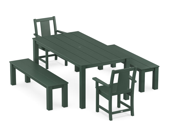 POLYWOOD® Prairie 5-Piece Parsons Dining Set with Benches