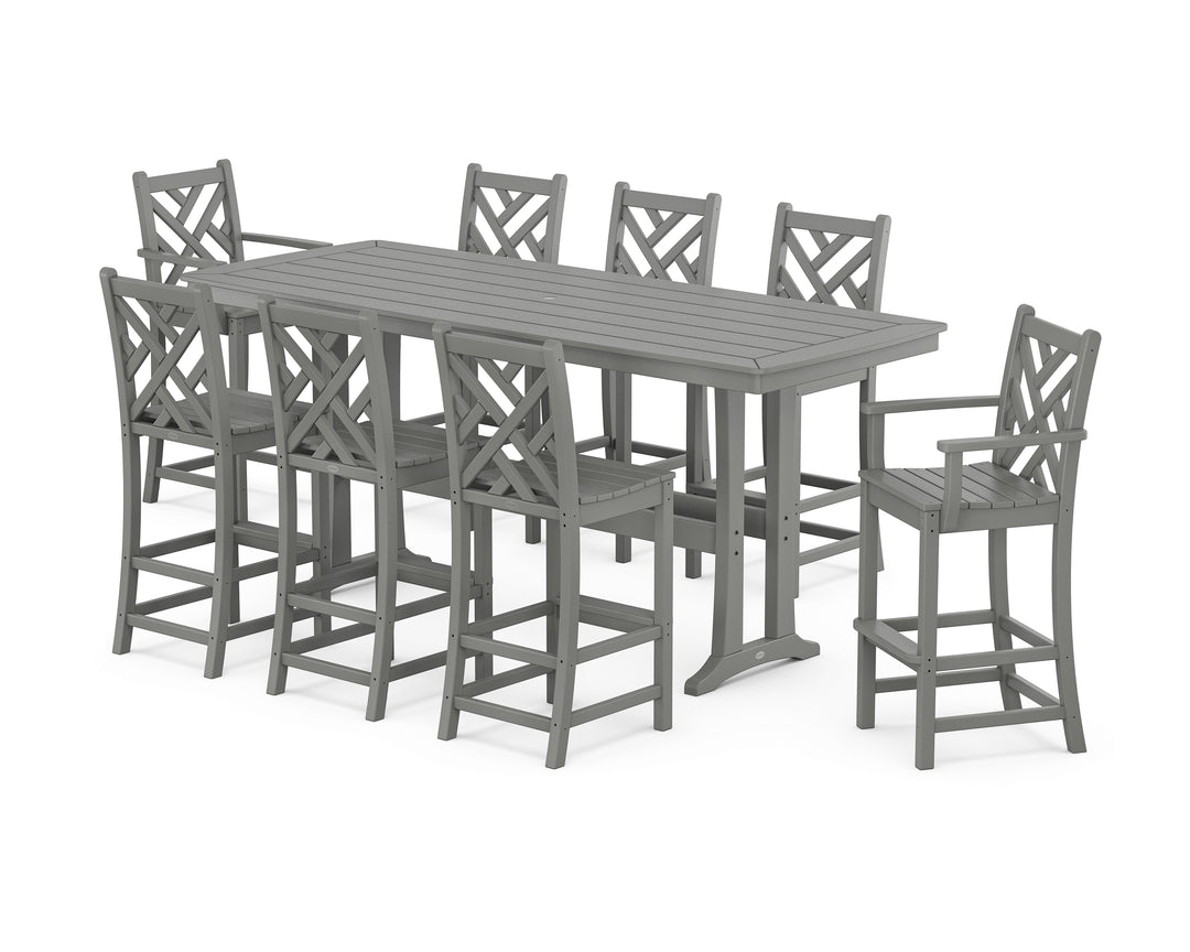 POLYWOOD® Chippendale 9-Piece Bar Set with Trestle Legs