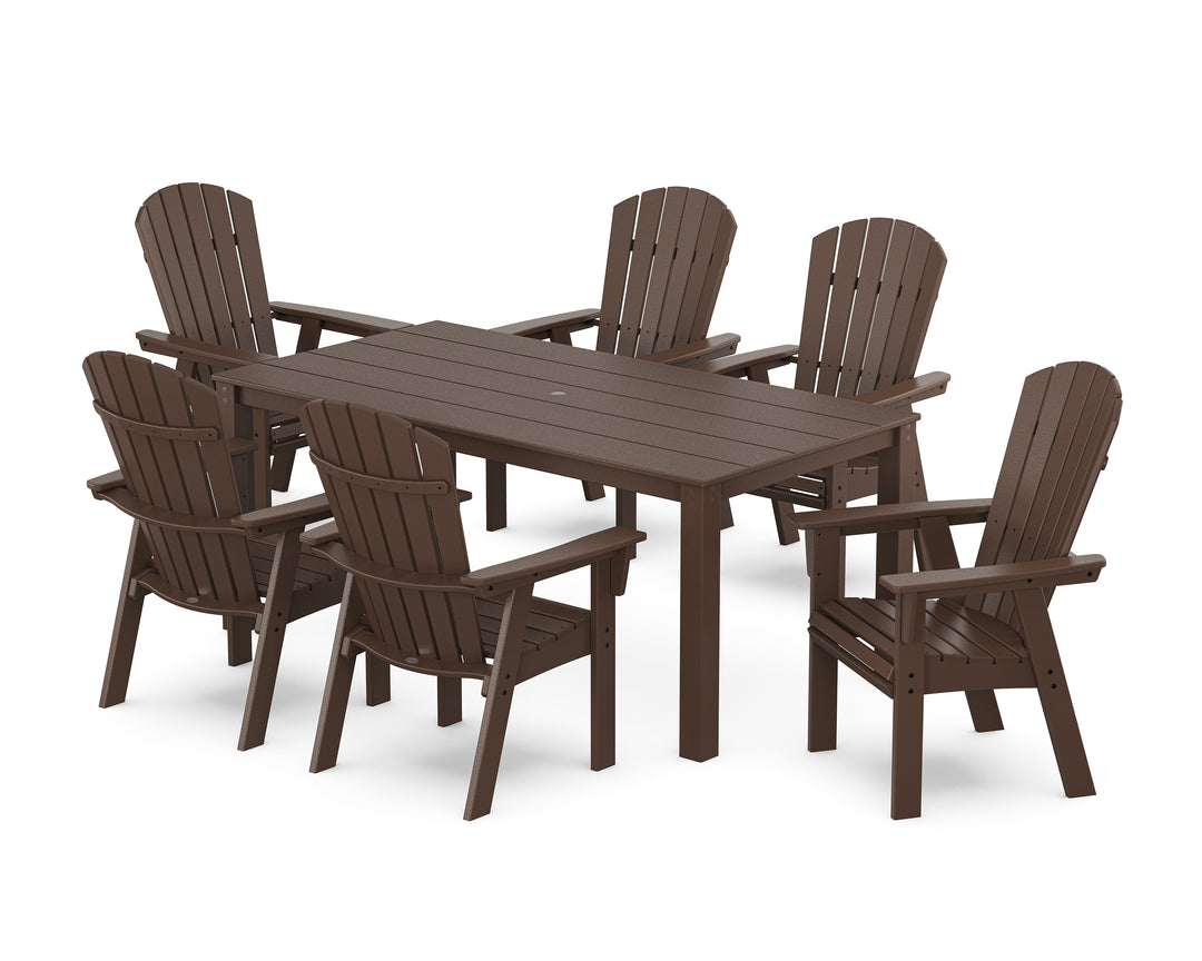 POLYWOOD® Nautical Curveback Adirondack 7-Piece Parsons Dining Set