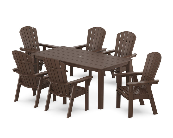 POLYWOOD® Nautical Curveback Adirondack 7-Piece Parsons Dining Set