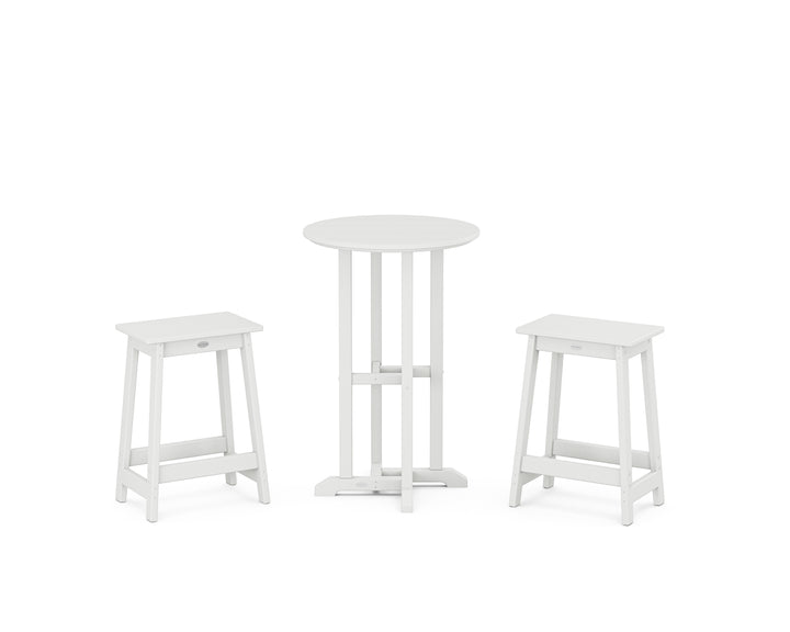 POLYWOOD® Modern Studio Counter Stool 3-Piece Bistro Set