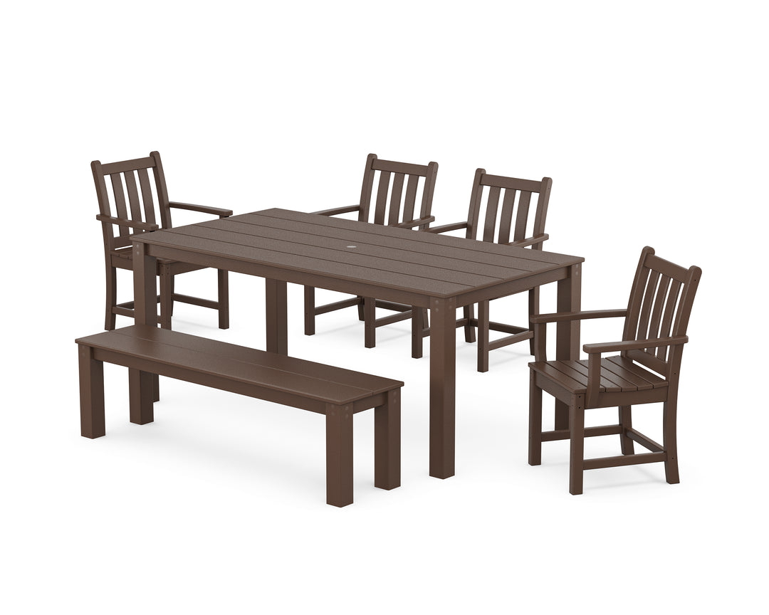 POLYWOOD® Traditional Garden 6-Piece Parsons Dining Set with Bench