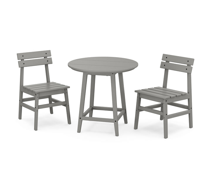 POLYWOOD® Modern Studio Plaza Chair 3-Piece Round Bistro Dining Set