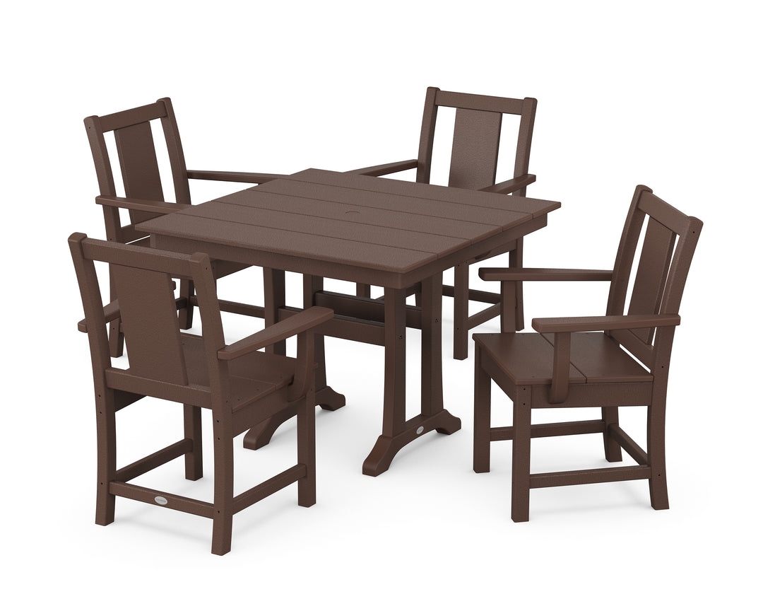 POLYWOOD® Prairie 5-Piece Farmhouse Dining Set with Trestle Legs
