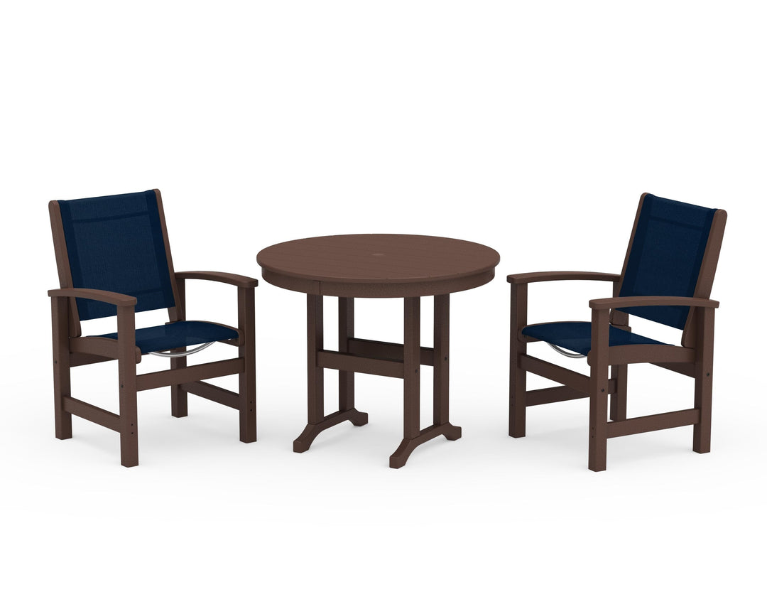 POLYWOOD® Coastal 3-Piece Round Dining Set