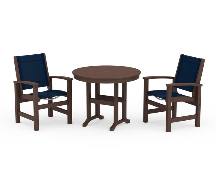 POLYWOOD® Coastal 3-Piece Round Dining Set