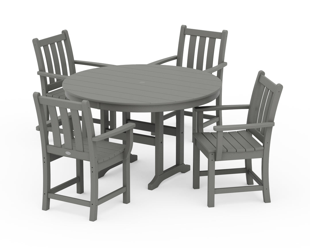 POLYWOOD® Traditional Garden 5-Piece Round Farmhouse Dining Set STOCKED