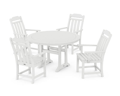 Cottage 5-Piece Round Dining Set with Trestle Legs