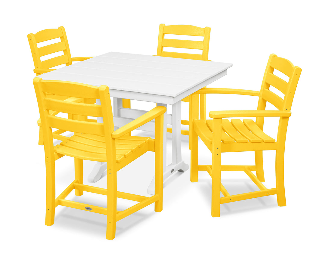 POLYWOOD® La Casa Café 5-Piece Farmhouse Trestle Arm Chair Dining Set