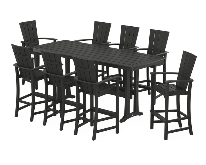 POLYWOOD® Quattro Adirondack 9-Piece Bar Set with Trestle Legs