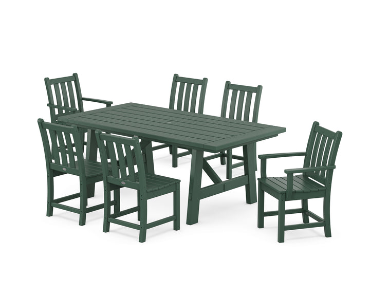 POLYWOOD® Traditional Garden 7-Piece Rustic Farmhouse Dining Set
