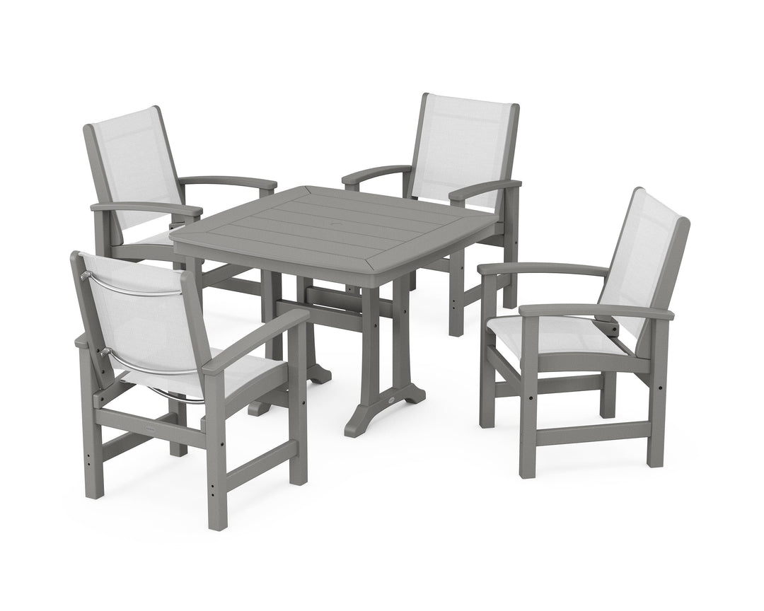 POLYWOOD® Coastal 5-Piece Dining Set with Trestle Legs