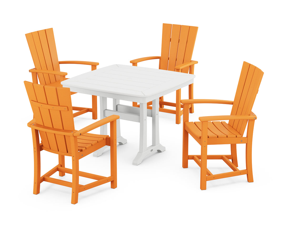POLYWOOD® Quattro 5-Piece Dining Set with Trestle Legs