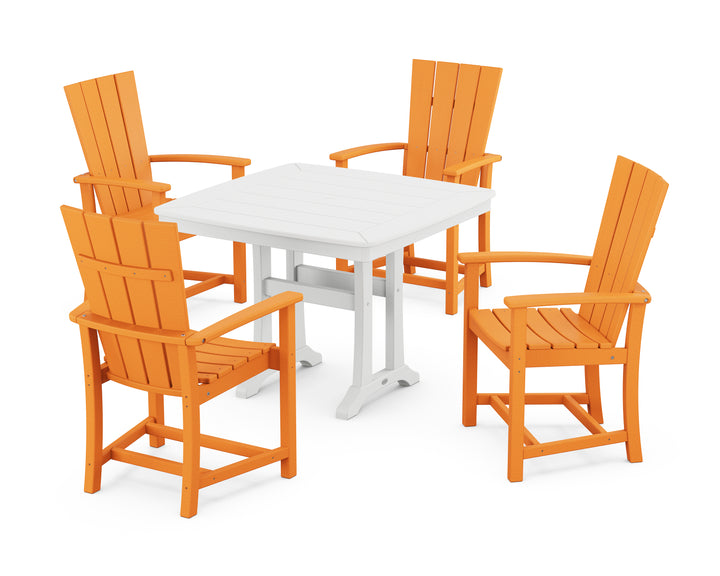 POLYWOOD® Quattro 5-Piece Dining Set with Trestle Legs