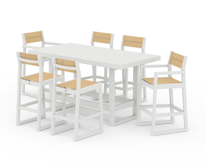 POLYWOOD® EDGE Sling 7-Piece Bar Table Set