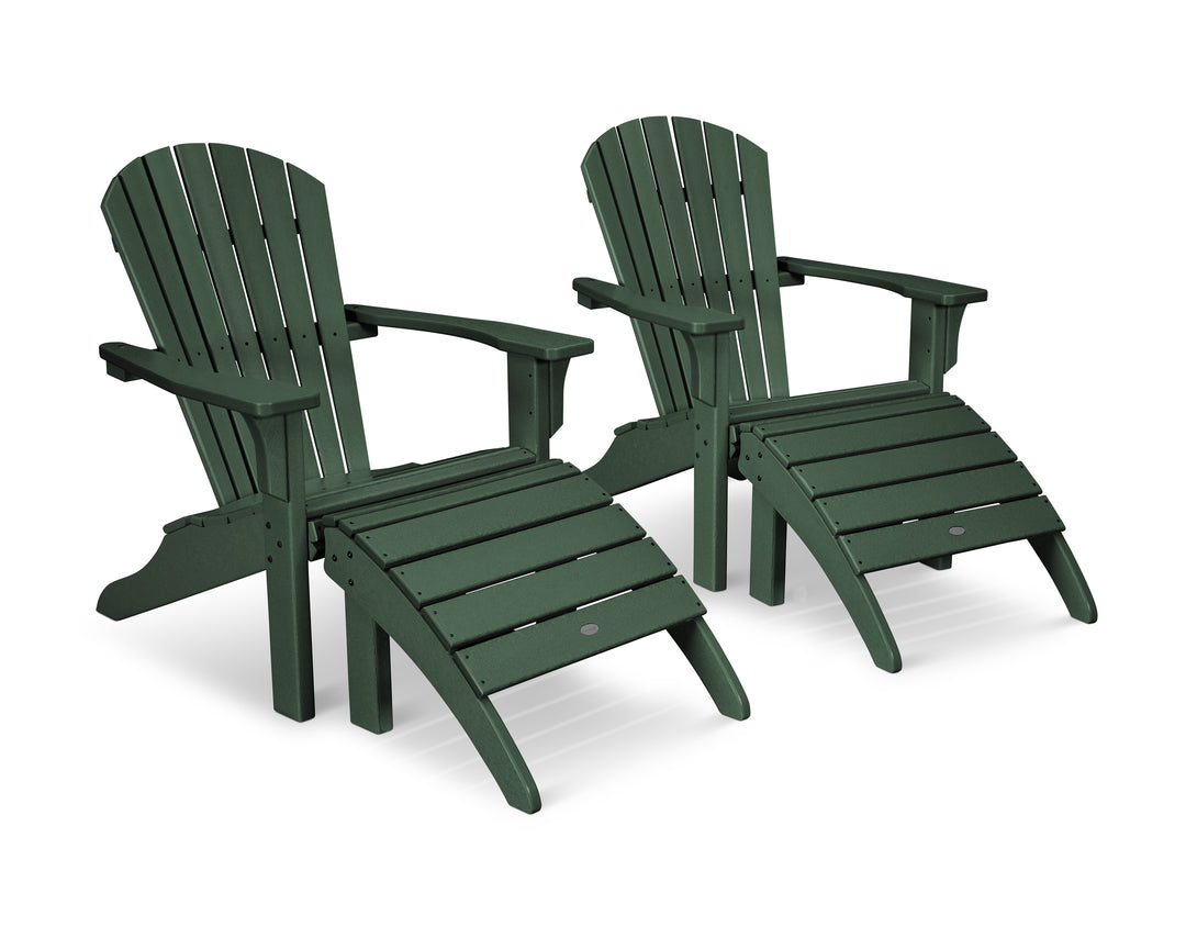 POLYWOOD® Seashell Adirondack Set with Ottomans