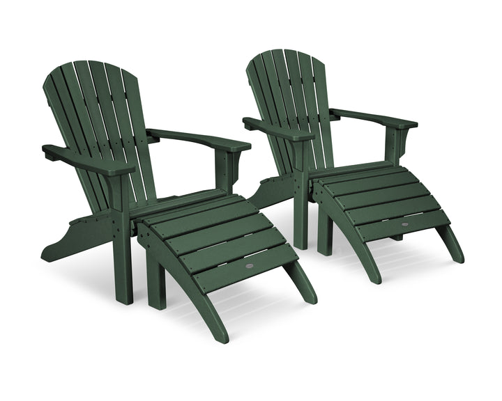 POLYWOOD® Seashell Adirondack Set with Ottomans