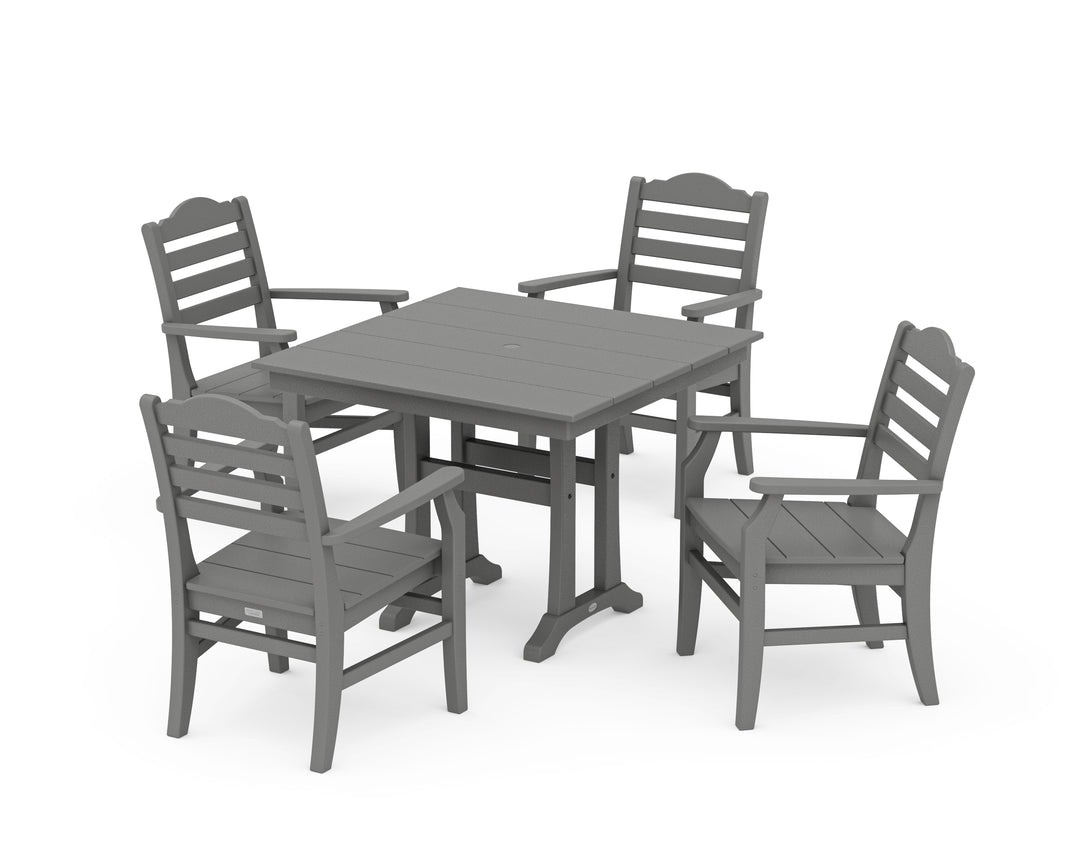 POLYWOOD® Savannah 5-Piece Farmhouse Dining Set with Trestle Legs