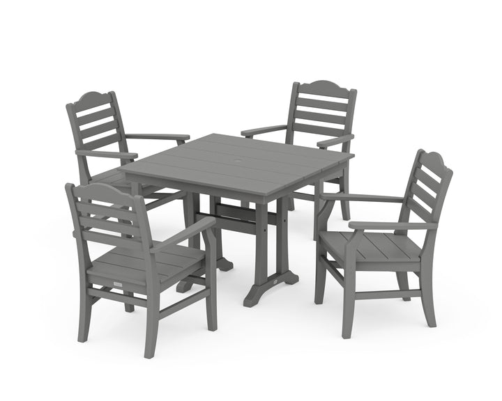 POLYWOOD® Savannah 5-Piece Farmhouse Dining Set with Trestle Legs