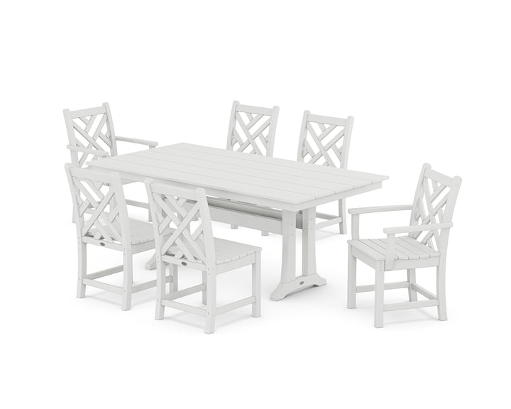 POLYWOOD® Chippendale 7-Piece Farmhouse Trestle Dining Set