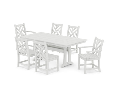 Chippendale 7-Piece Farmhouse Trestle Dining Set