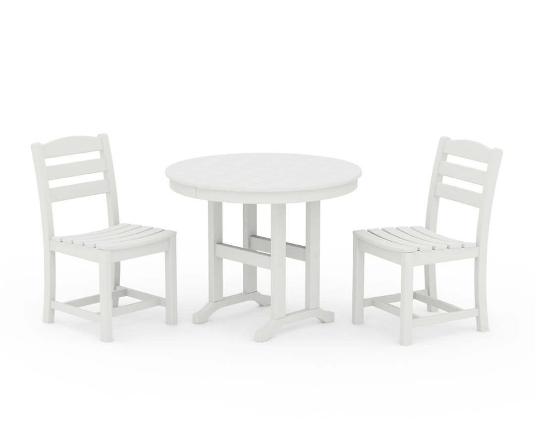 POLYWOOD® La Casa Café Side Chair 3-Piece Round Dining Set