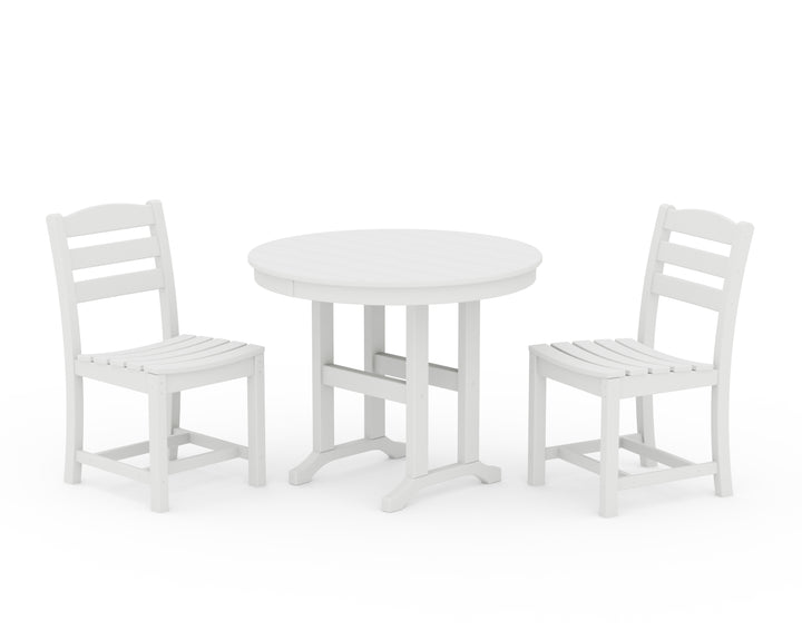 POLYWOOD® La Casa Café Side Chair 3-Piece Round Dining Set