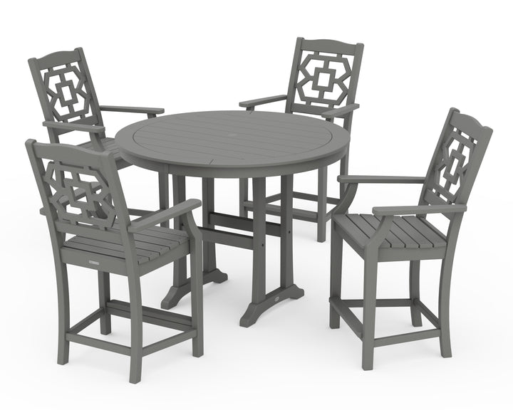 Martha Stewart by POLYWOOD® Chinoiserie 5-Piece Round Counter Set